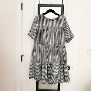 Gingham tiered dress
